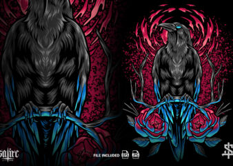 The Crow And Flowers t shirt designs for sale