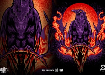 The Crow on Fire t shirt designs for sale