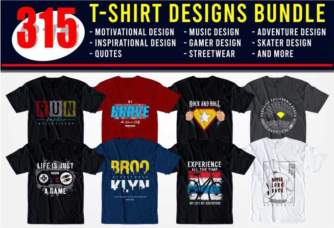 t shirt design bundle graphic, vector, illustration motivational inspirational quotes slogan vintage lettering typography