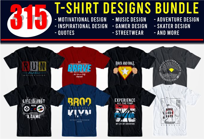 quotes t shirt design bundle, gamer t shirt design bundle, music t shirt design bundle, urban street t shirt design bundle,motivational t shirt design bundle, slogans t shirt design bundle,hustle