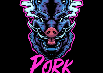 Pork t shirt illustration