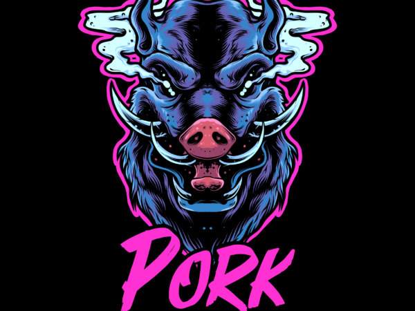 Pork t shirt illustration