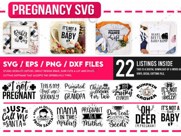 Pregnancy svg bundle t shirt illustration