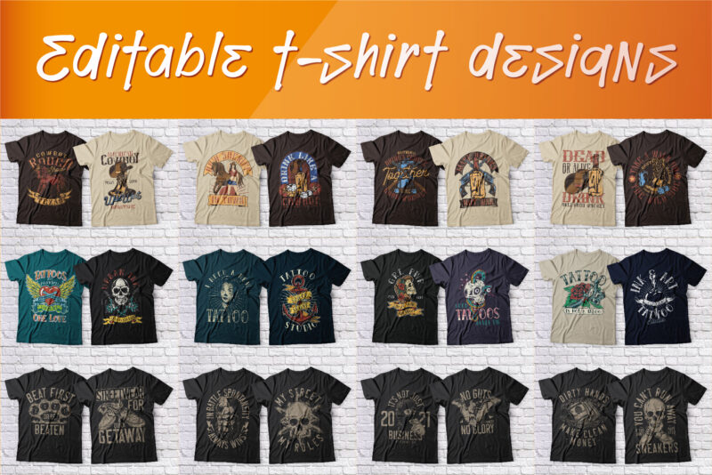 102 Editable t-shirts BUNDLE