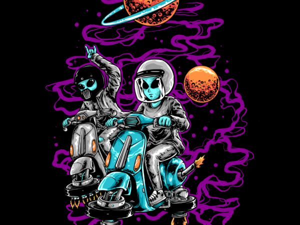 Riding aliens t shirt design online