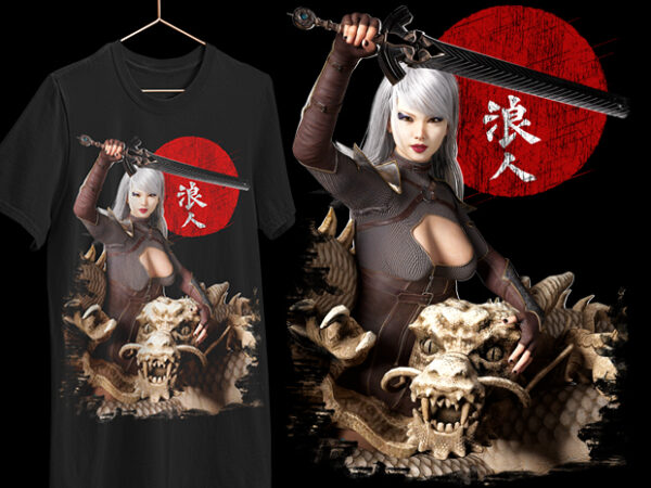 Ronin girl t shirt design online