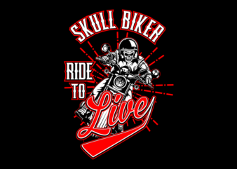 SKULL BIKER 1 t shirt template vector