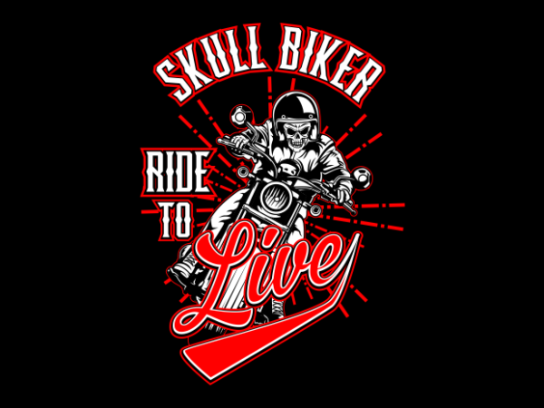 Skull biker 1 t shirt template vector