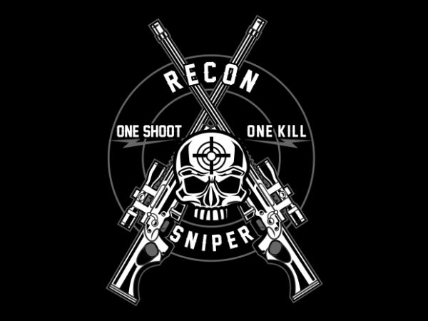 Sniper badge t shirt template vector