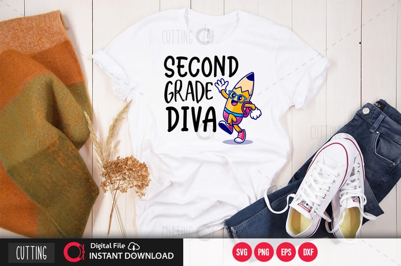Free Second grade diva svg design,cut file design