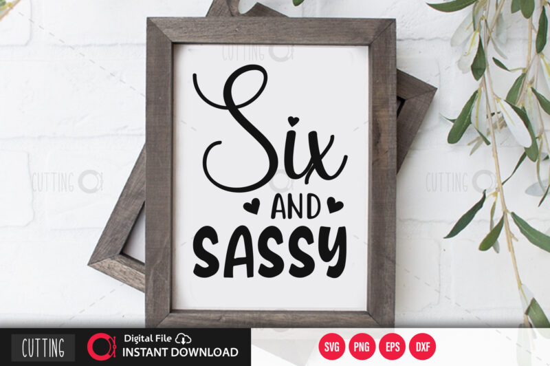 Six and sassy SVG DESIGN,CUT FILE DESIGN