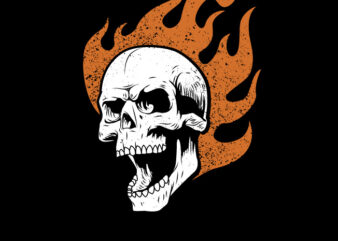 Skull On Flame T-shirt Design