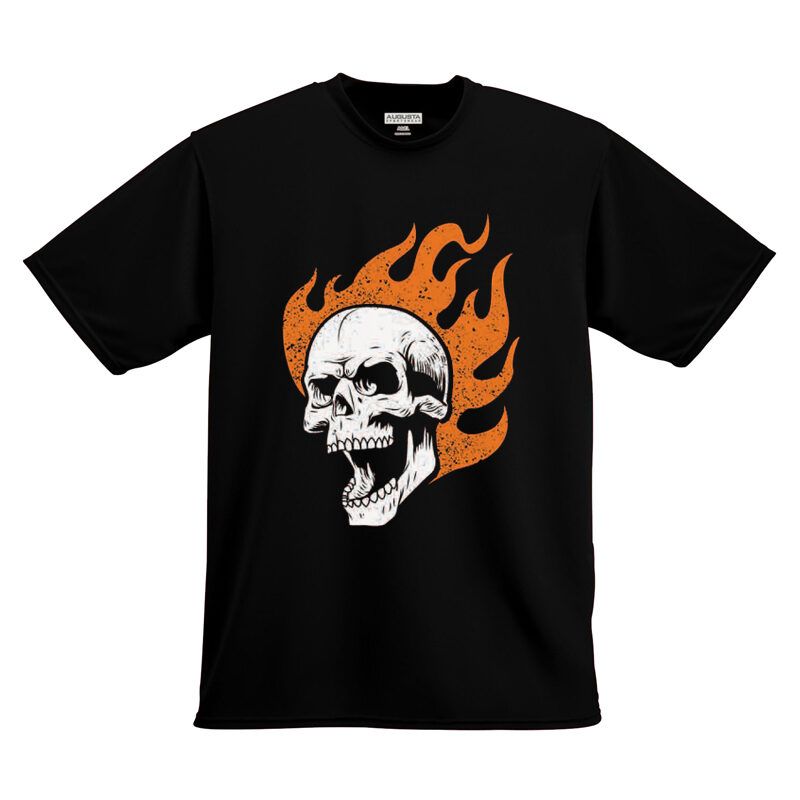 Skull On Flame T-shirt Design