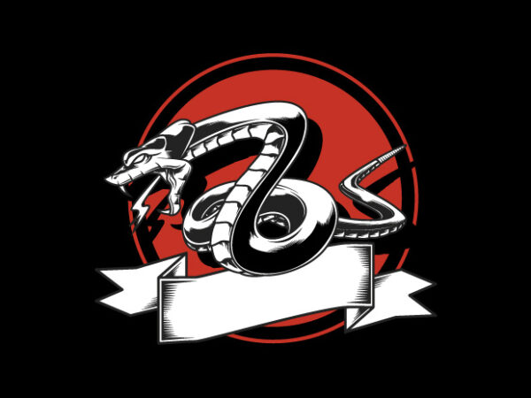 Angry snake t shirt vector