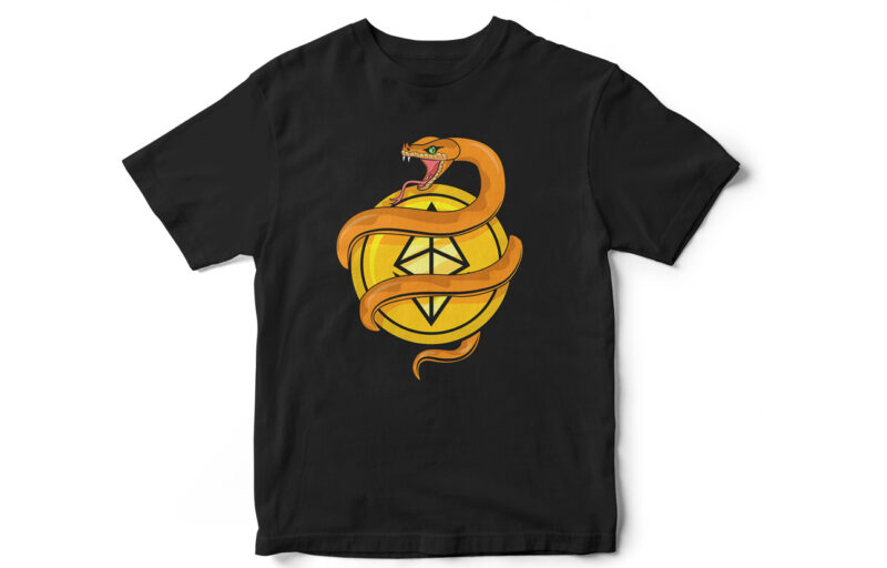 Snake Ethereum, Logo, illustration, t-shirt design, CryptoCurrency, Crypto T-Shirt, Crypto vector Design, Trader, Ethereum, Ethereum Logo