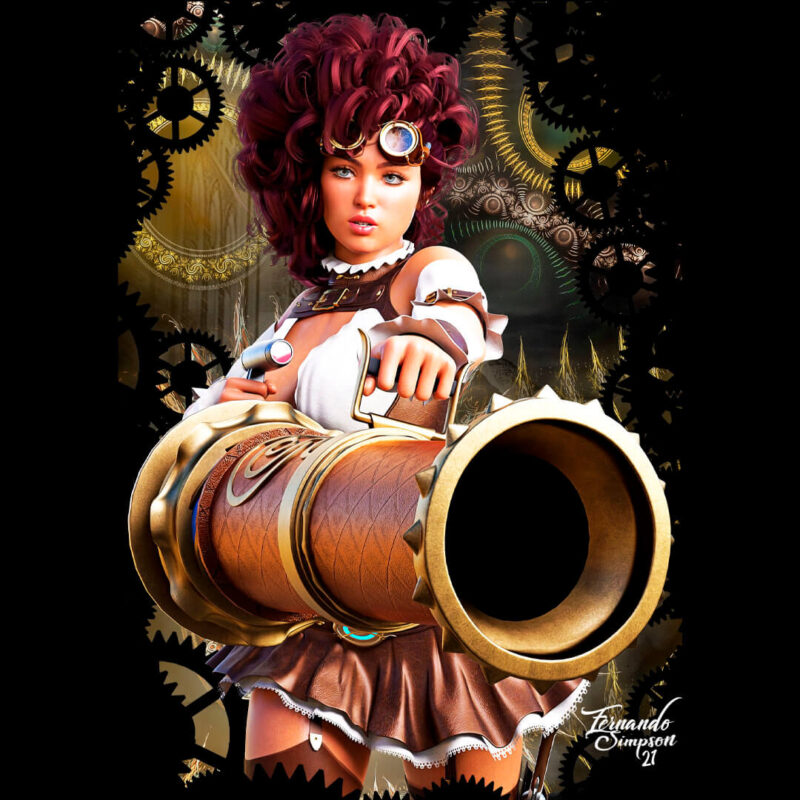 Steampunk Girl Art V1