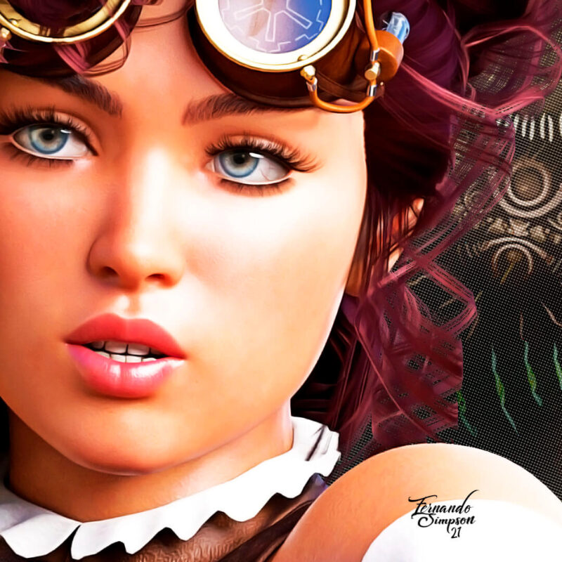 Steampunk Girl Art V1