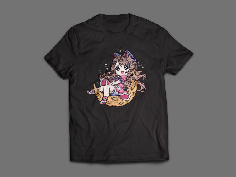 Kawai Cute girl T-shirt Design