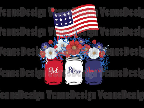 God bless america marson ball jars editable design