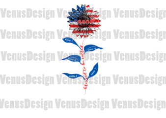 Blessed To Be Called Nana Patriotic Sunflower Editable Design