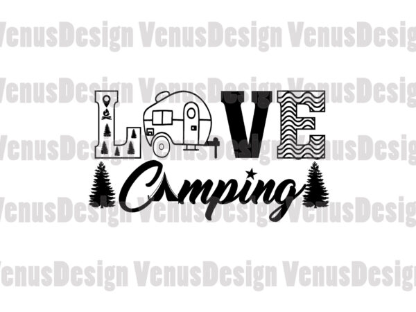 Love camping editable design