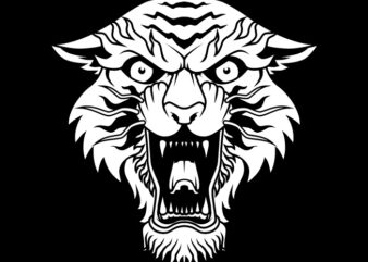 Angry Tiger t shirt vector