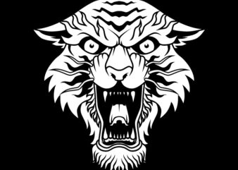 Angry Tiger t shirt vector