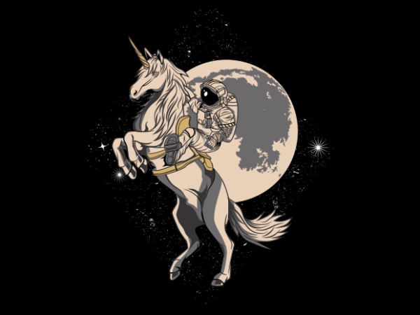 Unicorn astronaut t shirt vector graphic