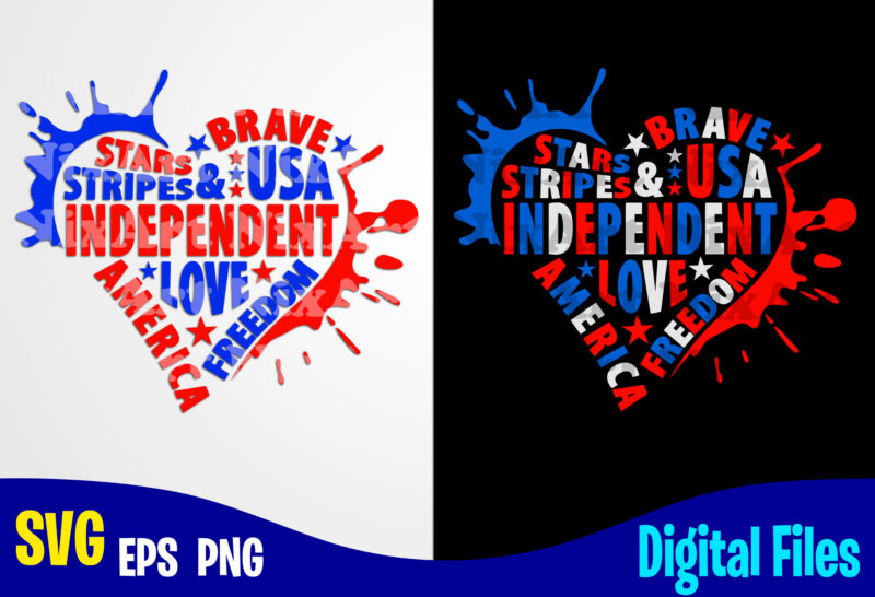 4th of July Heart svg, USA Flag, Independence Day design svg eps, png files for cutting machines and print t shirt designs for sale t-shirt design png