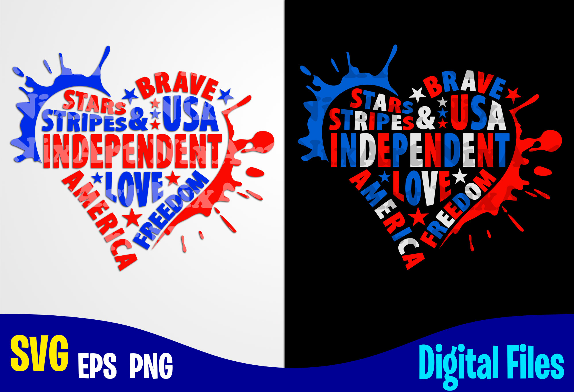 Free 4th of july heart svg, usa flag, independence day design svg eps, png files for cutting machines and print t shirt designs for sale t-shirt design png