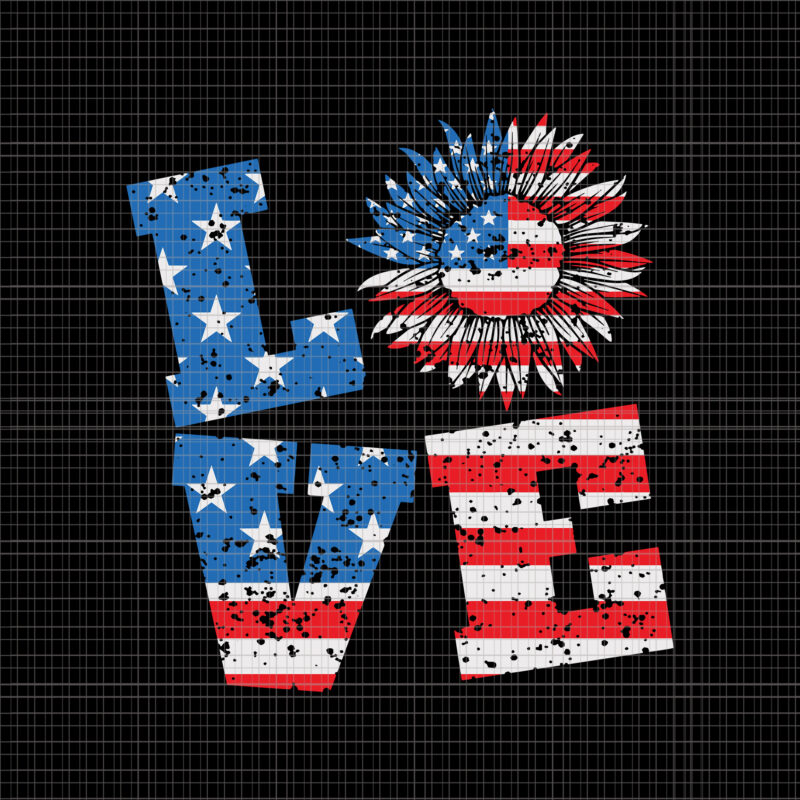 4th Of July Love Sunflower SVG, 4th Of July Love Sunflower, Love Sunflower Flag svg, Love Sunflower svg, Love Sunflower flag 4th of July, 4th of July svg, 4th of