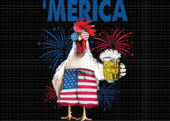 Merica Chicken with beer USA Flag 4th of July PNG, Merica Chicken vector, Merica Chicken 4th of July PNg, 4th of July png, 4th of July vector