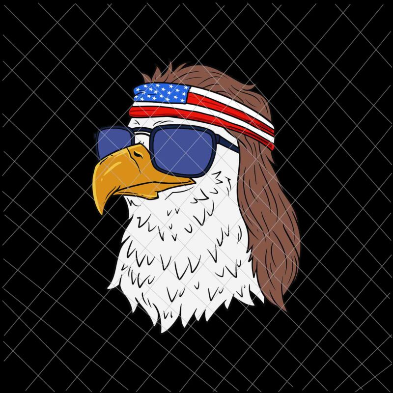 American Bald Eagle Mullet Svg, 4th Of July Funny USA Patriotic Svg, 4th Of July Svg