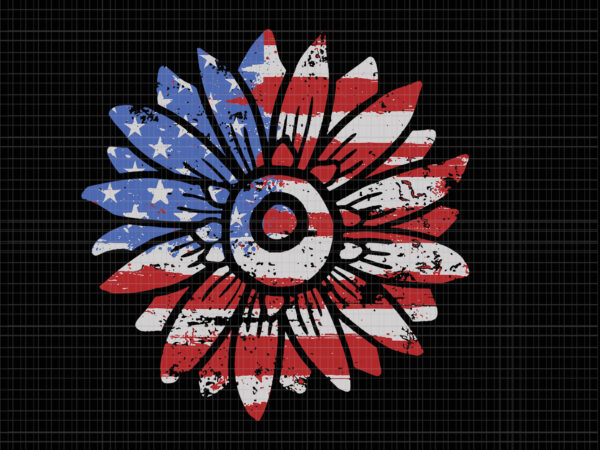 American flag sunflower svg, american flag sunflower, 4th of july svg, 4th of july vector, flag sunflower 4th of july