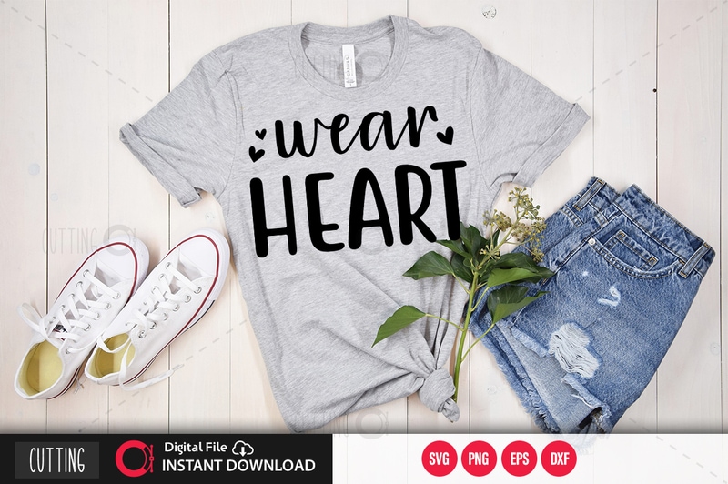 Free Wear heart svg design,cut file design
