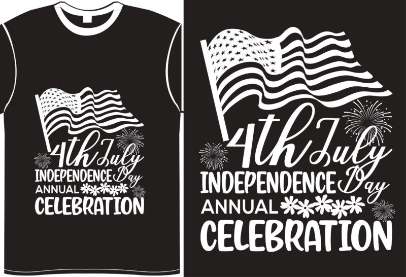 4th July Independence Day- Vector Typography T-Shirt Design Include Print Ready PNG File
