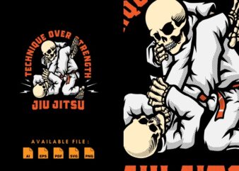 Skull Jiu Jitsu tshirt design