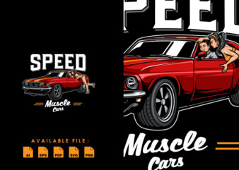Speed Muscle Cars tshirt design