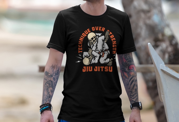Skull Jiu Jitsu tshirt design