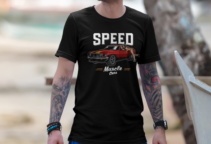 Speed Muscle Cars tshirt design