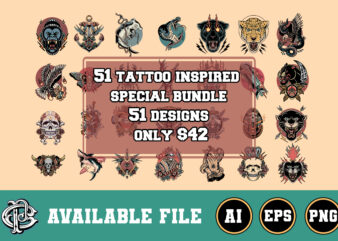 51 tattoo inspired design bundle