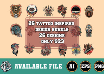 26 tattoo inspired design bundle only $23