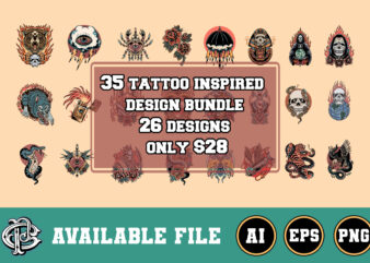 35 tattoo inspired design bundle only $28