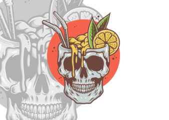 FRESH DRINK SKULL T-shirt Design