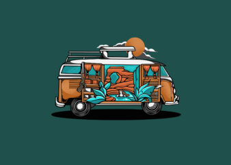 Adventure volkswagen car t-shirt design