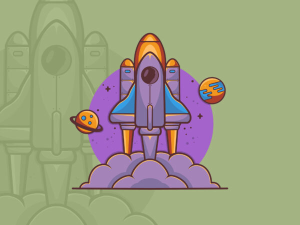 Rocket cute t-shirt design