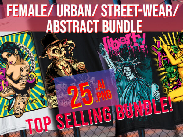 2024 female / abstract / women / skull / money / sports / street wear / 25 ai + png bundle