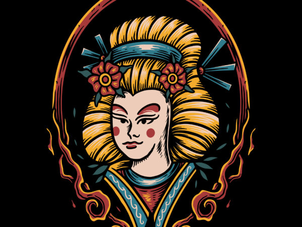 Geisha illustration tshirt design