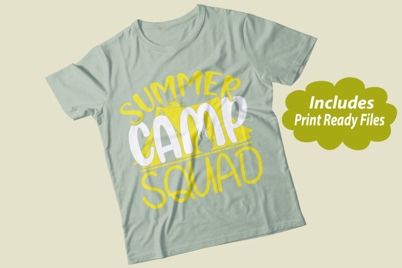 Summer camp squad vector svg ai png print ready t shirt design