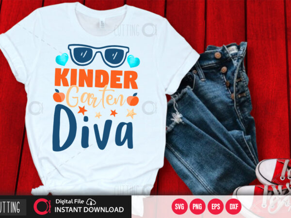 Kinder garten diva svg design,cut file design